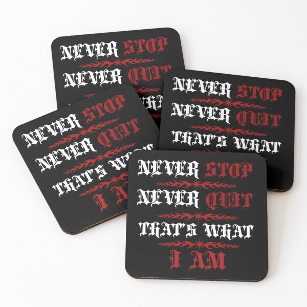 Item preview, Never Stop Never Quit Motivational Gothic Typography designed and sold by VNDL Gear.