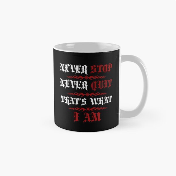 Item preview, Never Stop Never Quit Motivational Gothic Typography designed and sold by VNDL Gear.