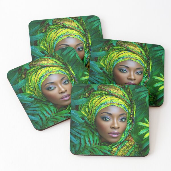 Item preview, Elegant woman amidst vibrant tropical foliage designed and sold by Artessie.