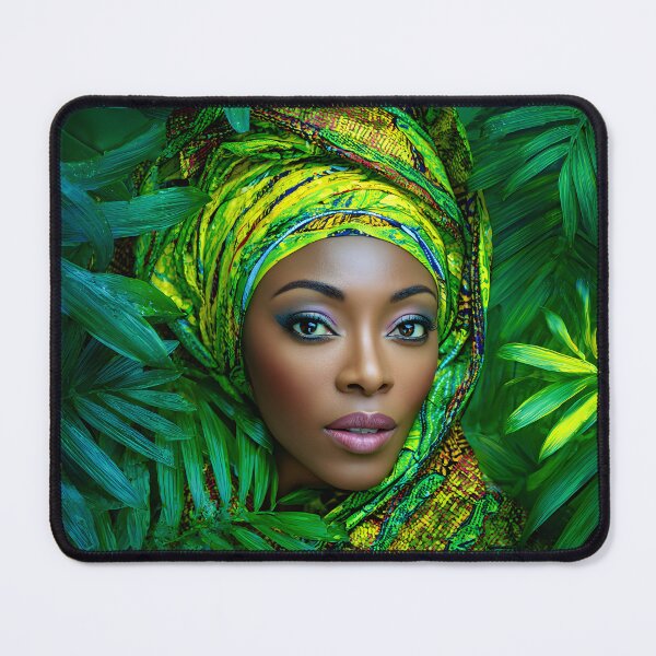 Item preview, Elegant woman amidst vibrant tropical foliage designed and sold by Artessie.