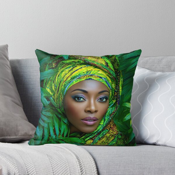 Item preview, Elegant woman amidst vibrant tropical foliage designed and sold by Artessie.