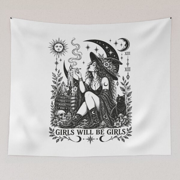 Item preview, Girls Will Be Girls Witch Coven Vintage Tarot Aesthetic designed and sold by elongatedjazz.