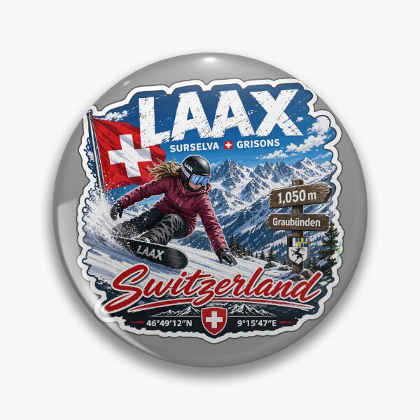 Item preview, Laax Ski Switzerland Snowboarding Skiing Alps Sticker TShirt 06 designed and sold by OuterShellUK.