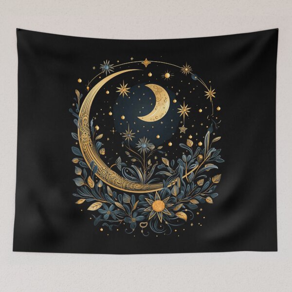 Item preview, Mystic Sun and Moon Woman Mystical Flowers Aesthetic designed and sold by TaraxDoolittle.