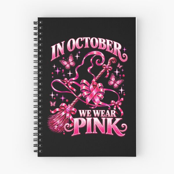 Item preview, In October We Wear Pink Breast Cancer Witch Ribbon Broom Halloween designed and sold by schoolofbullies.