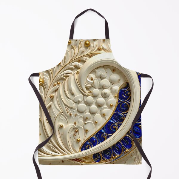 Item preview, Ornate White Porcelain and Royal Blue Spiral designed and sold by Vicky Brago-Mitchell®.