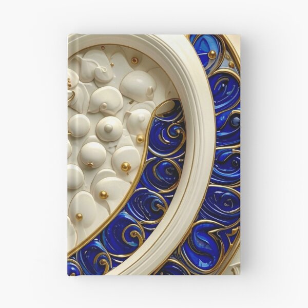 Item preview, Ornate White Porcelain and Royal Blue Spiral designed and sold by Vicky Brago-Mitchell®.