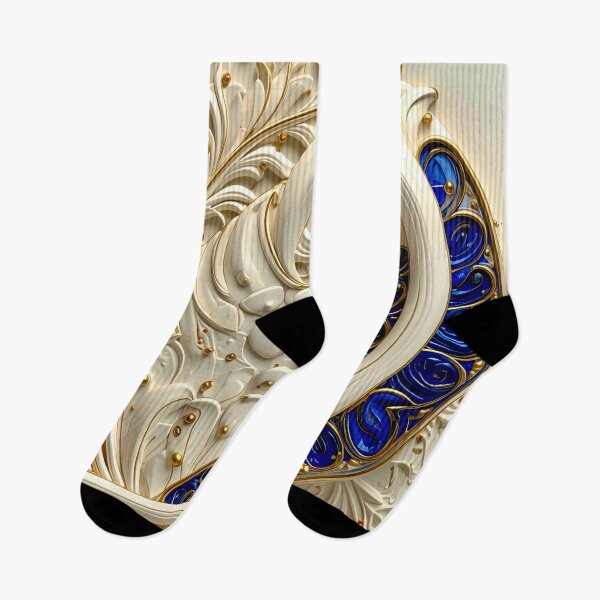 Item preview, Ornate White Porcelain and Royal Blue Spiral designed and sold by Vicky Brago-Mitchell®.