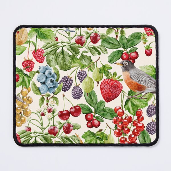 Item preview, Watercolor Birds and Berries Botanical Garden on Cream designed and sold by Nobody Shadow Art.