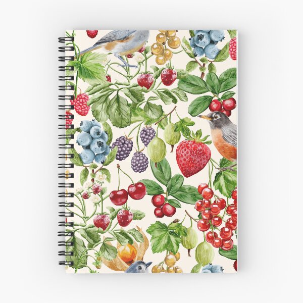 Item preview, Watercolor Birds and Berries Botanical Garden on Cream designed and sold by Nobody Shadow Art.