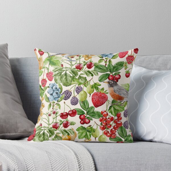 Item preview, Watercolor Birds and Berries Botanical Garden on Cream designed and sold by Nobody Shadow Art.