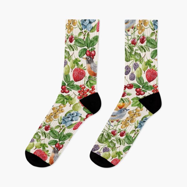 Item preview, Watercolor Birds and Berries Botanical Garden on Cream designed and sold by Nobody Shadow Art.