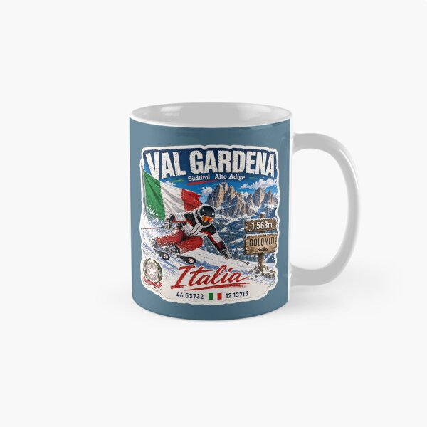 Item preview, Val Gardena Italy Italia Dolomites Ski Skiing Sticker TShirt 06 designed and sold by OuterShellUK.