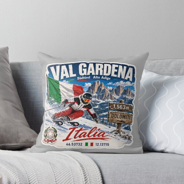Item preview, Val Gardena Italy Italia Dolomites Ski Skiing Sticker TShirt 06 designed and sold by OuterShellUK.