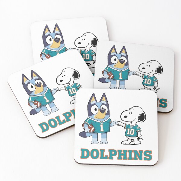 Item preview, Bluey And Snoopy Miami Dolphins Football Buddies designed and sold by DamianRoy88.
