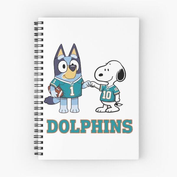 Item preview, Bluey And Snoopy Miami Dolphins Football Buddies designed and sold by DamianRoy88.