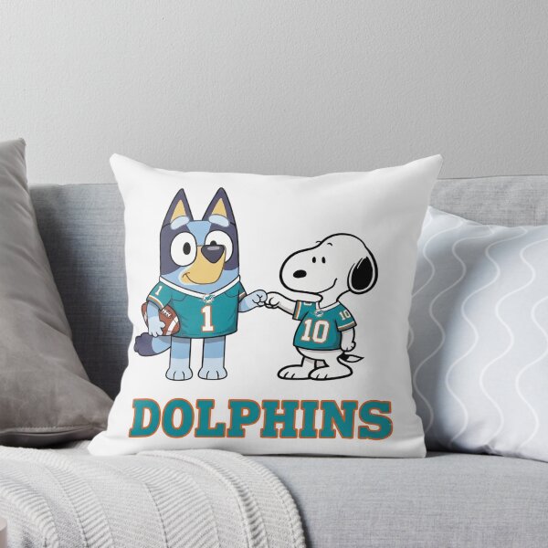 Item preview, Bluey And Snoopy Miami Dolphins Football Buddies designed and sold by DamianRoy88.