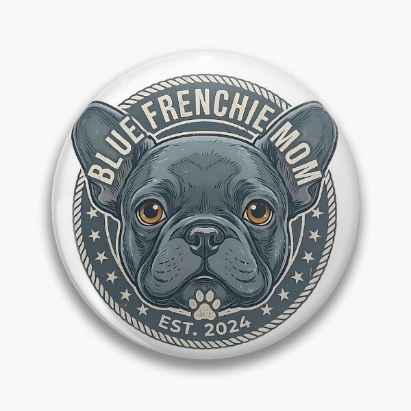 Item preview, Blue Frenchie Mom Est 2024 Vintage Crest Badge designed and sold by Frenchiq Co.