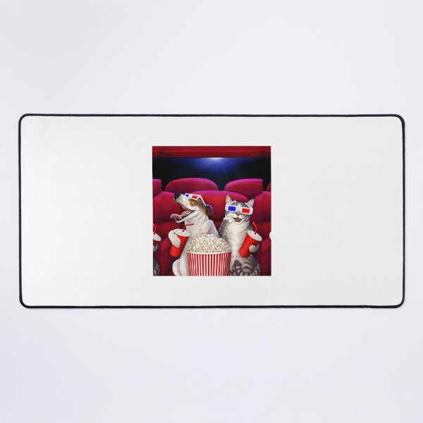 Item preview, Cute Dog and Cat Watching Movies Together Cozy Design designed and sold by sobia sajjad.