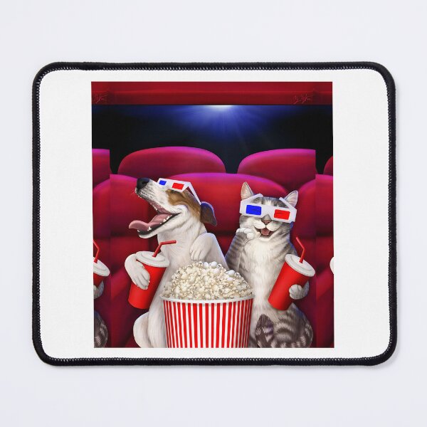 Item preview, Cute Dog and Cat Watching Movies Together Cozy Design designed and sold by sobia sajjad.