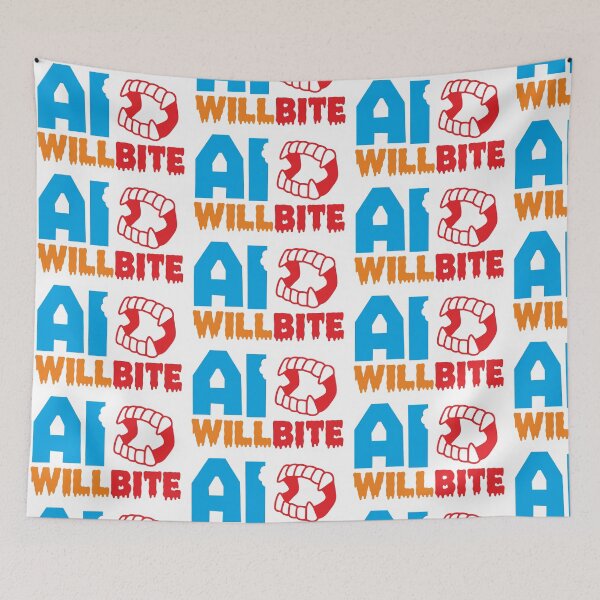 Item preview, AI WILL BITE - STICKER, AI, IT, INFORMATIVE, TYPOGRAPHY, WARN, CARE designed and sold by 440CREATIVES.