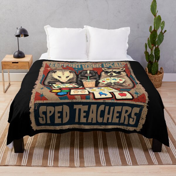 Item preview, Support Your Local Sped Teachers Raccoon Opossum Skunk Retro Special Education designed and sold by schoolofbullies.
