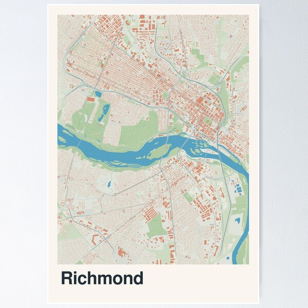 Item preview, Richmond Minimalistic Map Art designed and sold by MapsNerd.