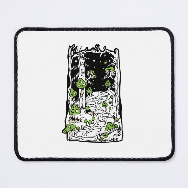 Item preview, Glowing Path Of Mushrooms Enchanted Green Mushroom Forest designed and sold by Lauraacox-Art.