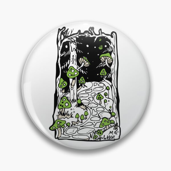 Item preview, Glowing Path Of Mushrooms Enchanted Green Mushroom Forest designed and sold by Lauraacox-Art.