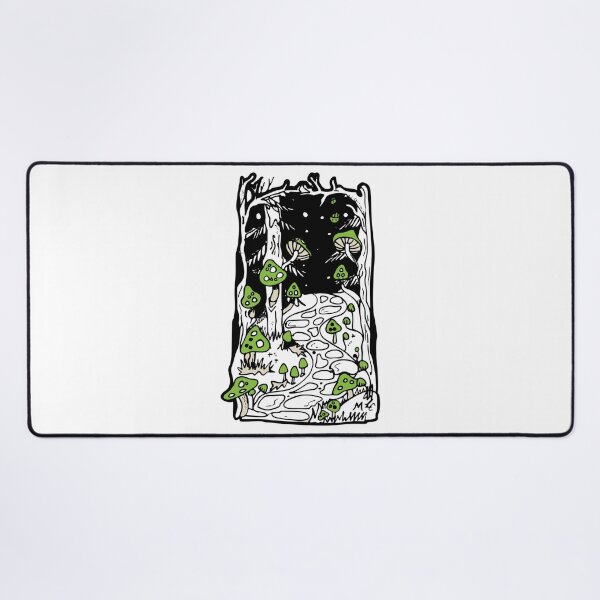 Item preview, Glowing Path Of Mushrooms Enchanted Green Mushroom Forest designed and sold by Lauraacox-Art.