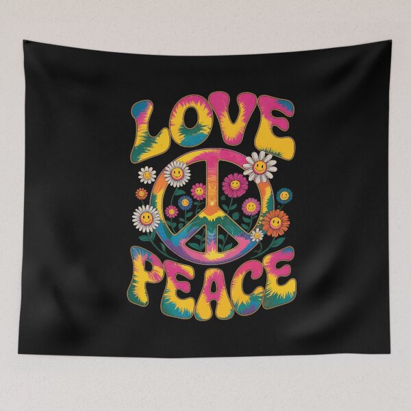 Item preview, Love Peace Tie Dye Hippie Flower Power designed and sold by Hommatewel.
