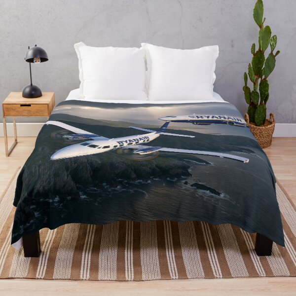 Item preview, Ryanair 737 And Turboprop Storm Skies Illustration designed and sold by Skyframe Aviation.