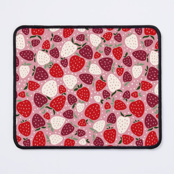 Item preview, Retro Strawberries on Dusty Pink with Red Burgundy and Ivory designed and sold by Nobody Shadow Art.