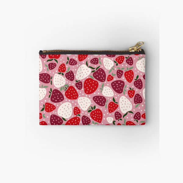 Item preview, Retro Strawberries on Dusty Pink with Red Burgundy and Ivory designed and sold by Nobody Shadow Art.