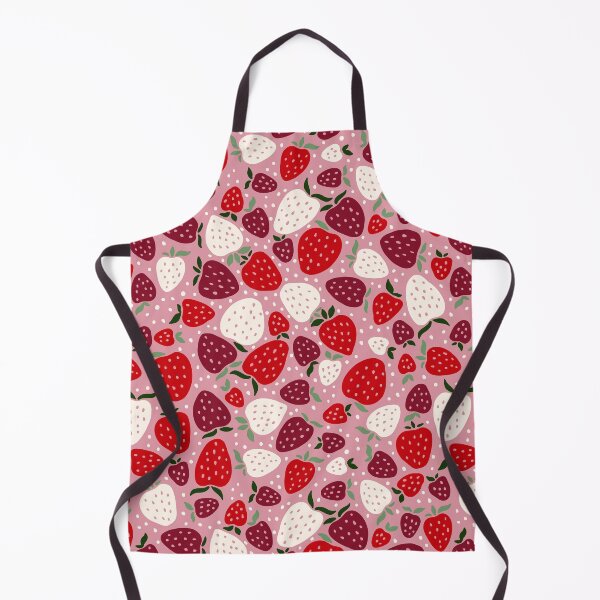 Item preview, Retro Strawberries on Dusty Pink with Red Burgundy and Ivory designed and sold by Nobody Shadow Art.