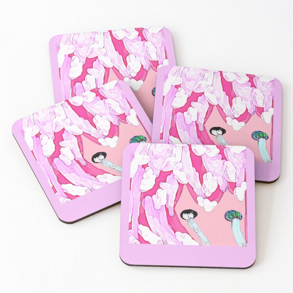 Item preview, Pink Bubblegum Slime Dripping Abstract Canvas Print designed and sold by CosmicStatic.