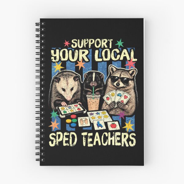 Item preview, Support Your Local Sped Teachers Raccoon Opossum Skunk Retro Special Education designed and sold by schoolofbullies.