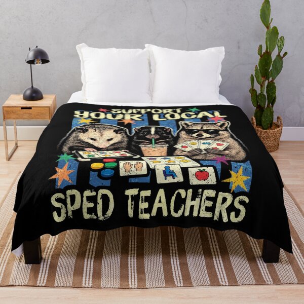Item preview, Support Your Local Sped Teachers Raccoon Opossum Skunk Retro Special Education designed and sold by schoolofbullies.