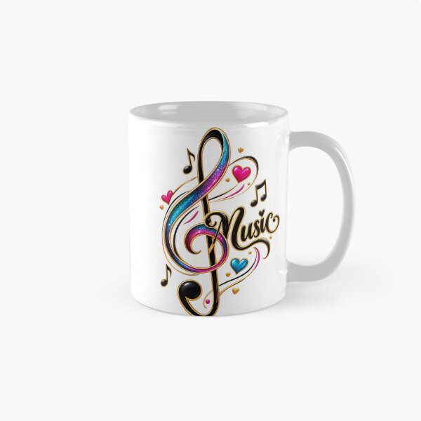 Item preview, Colorful Music Clef Heart Graphic designed and sold by ShivCraftStudio.