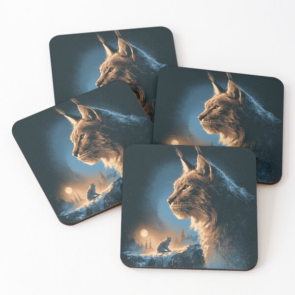 Item preview, Majestic Lynx Moon Winter Wildcat Feline Art designed and sold by NicolasGlowArt.