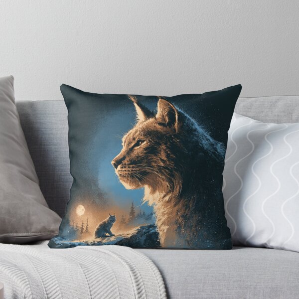 Item preview, Majestic Lynx Moon Winter Wildcat Feline Art designed and sold by NicolasGlowArt.