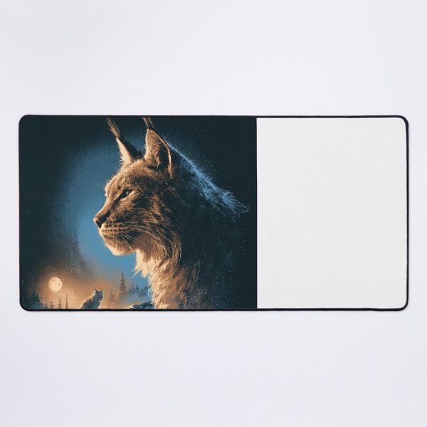Item preview, Majestic Lynx Moon Winter Wildcat Feline Art designed and sold by NicolasGlowArt.