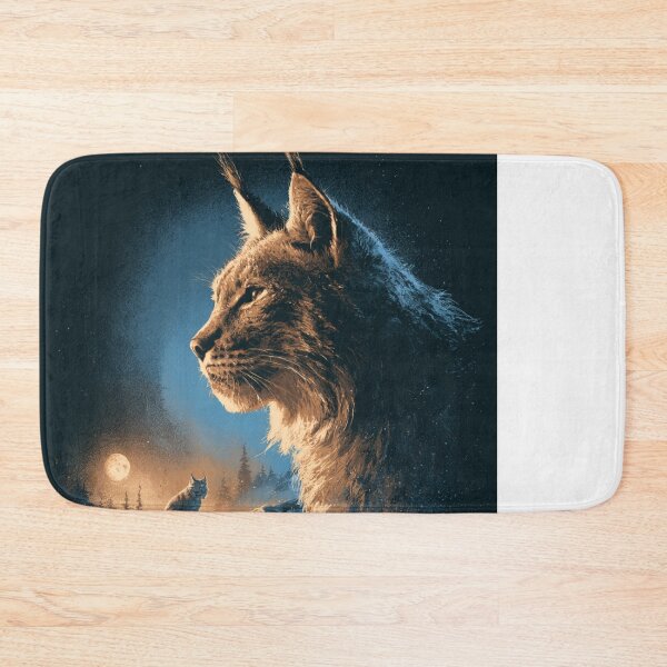 Item preview, Majestic Lynx Moon Winter Wildcat Feline Art designed and sold by NicolasGlowArt.