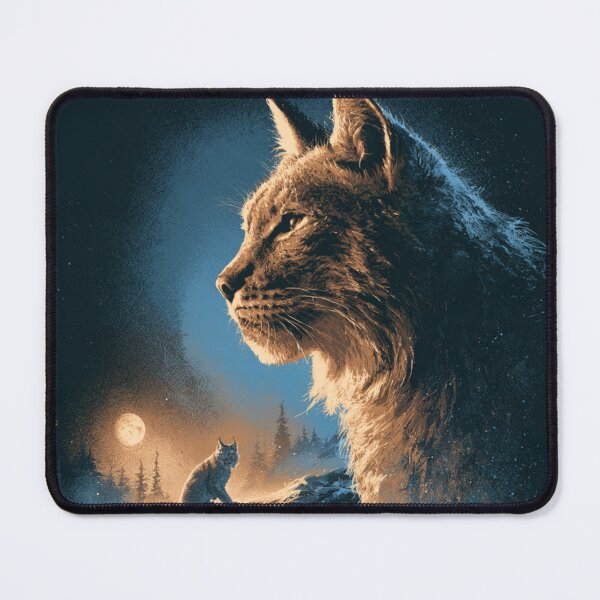 Item preview, Majestic Lynx Moon Winter Wildcat Feline Art designed and sold by NicolasGlowArt.