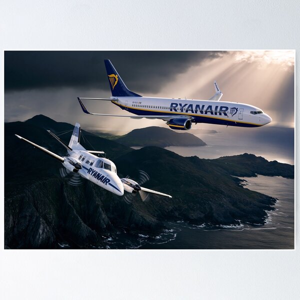 Aperçu de l'œuvre Illustration aéronautique de Ryanair Wings Over The Atlantic créée et vendue par Skyframe Aviation.
