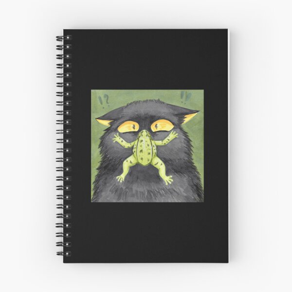 Item preview, Unexpected Amphibian Encounter Funny Cat Green Frog Graphic designed and sold by KabuzzleDesigns.