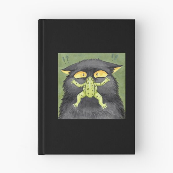 Item preview, Unexpected Amphibian Encounter Funny Cat Green Frog Graphic designed and sold by KabuzzleDesigns.