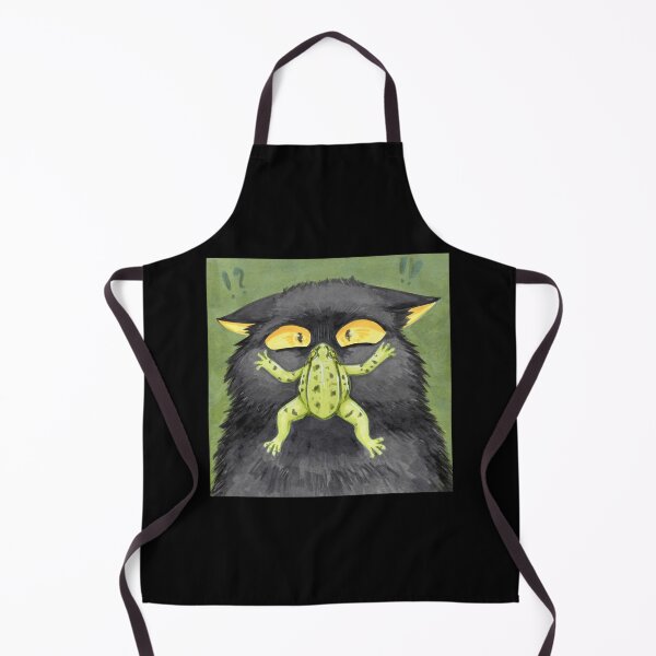 Item preview, Unexpected Amphibian Encounter Funny Cat Green Frog Graphic designed and sold by KabuzzleDesigns.
