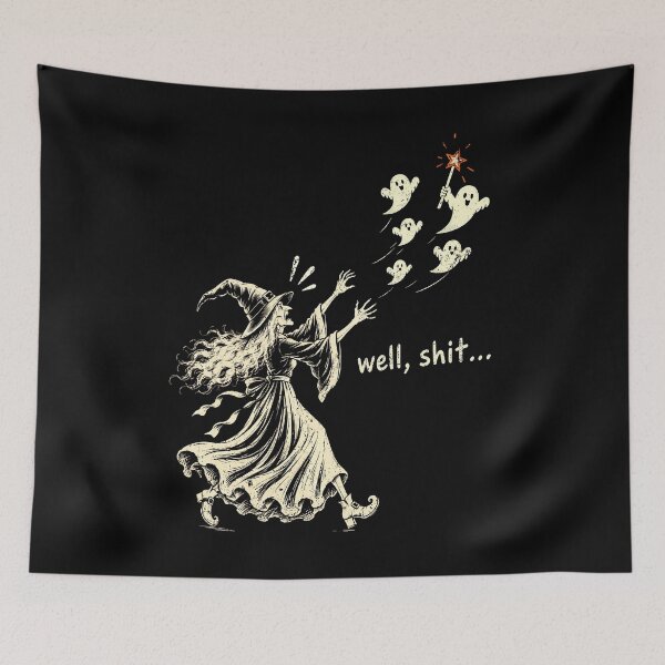 Item preview, Well Shit Vintage Witch Funny Halloween Ghost Sarcastic designed and sold by Ortigzitoun.