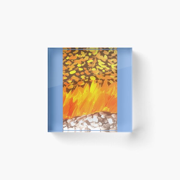 Item preview, Fiery Orange Forest Canopy Golden Foliage Painting designed and sold by CosmicStatic.